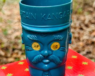 1950-60s Captain Kangaroo Figural Cup with Lenticular Google Eyes Bob Keeshan