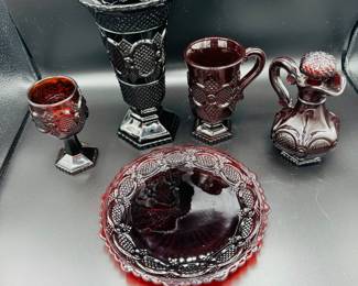 Vintage Avon Cape Cod Ruby Red /several pieces