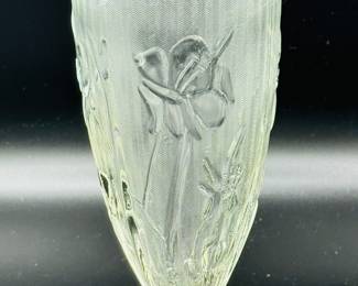 
Clear Iris, Harringbone pattern ,6 1/2 , drinking glass, Depression  Glass set of 6