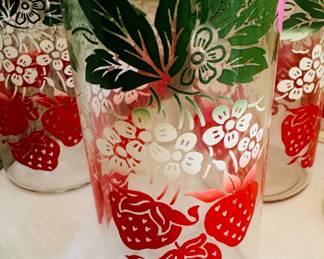 
Vintage 1950's Strawberry iced tea Glasses Set of 6
