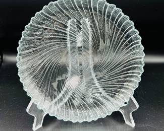 Arcoroc Seabreeze Swirled, Textured Glass Plates.  Set of seven