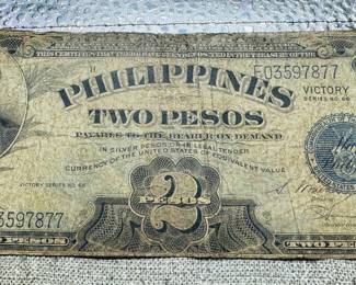 2 PESOS PHILIPPINES VICTORY SERIES NO.66 TREASURY CERTIFICATE 