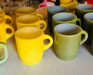 Vintage Anchor Hocking  fire king mugs