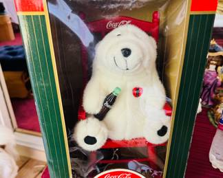 Coca-Cola Christmas, animated, polar bear, and rocking chair