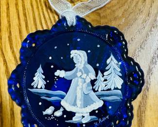 Fenton Mary Gregory hundredth anniversary Christmas Ornament 119 out of 2500