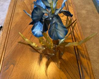 Metal art blue irises