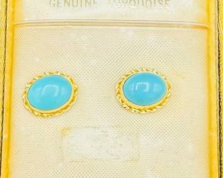 14 K gold and turquoise earrings