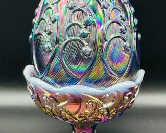 Fenton lily-of-the-valley opalescent fairy lamp