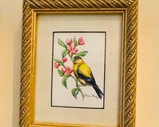 Framed and matted sketch by Jeanne Mack