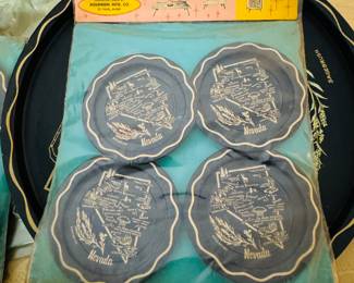Vintage Nevada, Trey, and two unopened sets of ashtrays