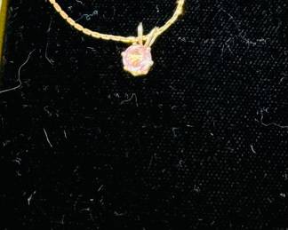 14 K pink tourmaline necklace