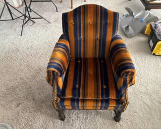 Lot 68 | Vintage Blue & Orange Velvet Chair
