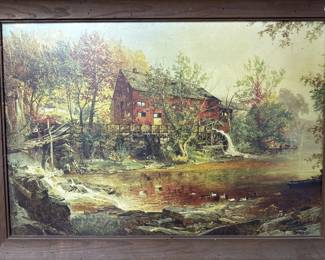 Lot 356 | Framed Print of Barn and Creek
