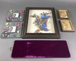 Lot 168 | Mounted Framed Butterflies, Pansies & More
