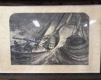Lot 335 | 1970 Framed Picture of Ship at Sea
