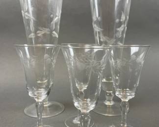 Lot 367 | Vintage Etched Glasses
