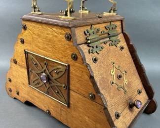 Lot 245 | Antique Victorian Coal Box With Brass Hardware
