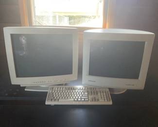 Lot 28 | 2 Computer Monitors & Keyboard
