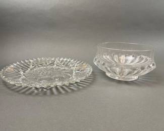 Lot 388 | Glass Platter & Serving Bowl
