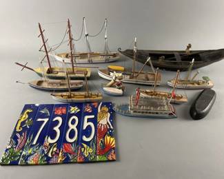Lot 160 | Handmade Model Boats & Hand Painted Tiles
