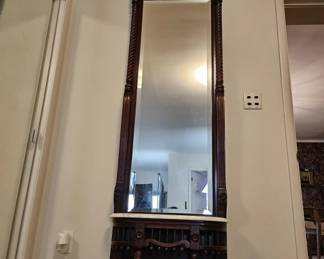 Lot 141 | Antique Hall Mirror W/Marble Top
