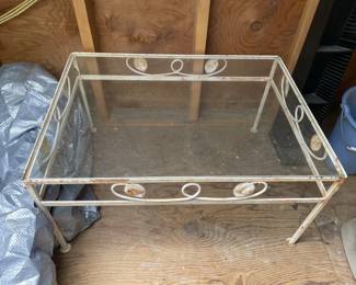 Lot 346 | Vintage Glass and Metal Patio Table
