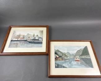Lot 120 | Vtg Signed Lighthouse Paintings
