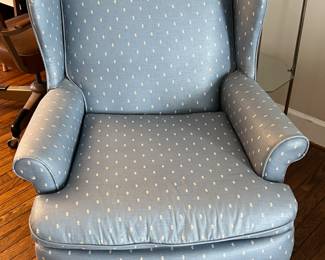 Vintage Wingback Chair w/ Polka Dot Upholstery - $100 - Value $150-$300. Priced to sell. 