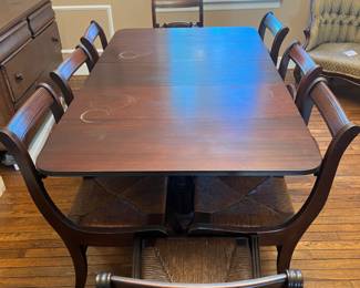 Vintage Dining Table w/ Leafs - $150 - Priced to sell. Value $300-$600. Rush Dining Chairs sold. 