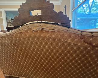 Duncan Phyfe Style Settee with Carved Wood Details - Minor burn damage to the back upper molding: shown in images. Asking $150 - Value $300-$700. Priced to sell. 