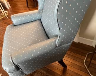 Vintage Wingback Chair w/ Polka Dot Upholstery - $100 - Value $150-$300. Priced to sell. 
