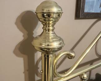 Vintage Brass Headboard - Includes mattress, bedding etc. Buyer is responsible for tools to disassemble. $100 for the set. Value $150-$300 for the headboard alone. 