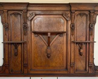 Antique Burlwood Wall Unit