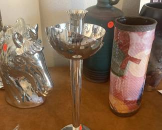 Swid Powell / David Pelterer Hammered Bowl Candlestick