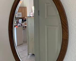 Antique Beveled Oval Mirror