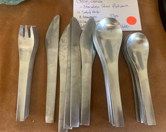 Georg Jensen Vintage Stainless Steel Flatware, Assorted Pieces