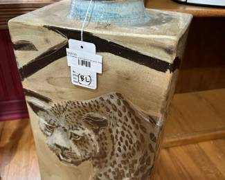 BL Cheetah and Gazelle Ceramic Vase