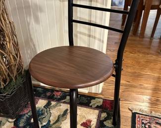 Wood and Metal Stool Chairs

