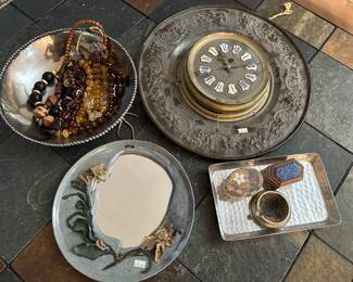 Ashtray, Trinket Boxes, Victorian Style Wall Clock, Ceramic Floral Mirror,  Jewelry
