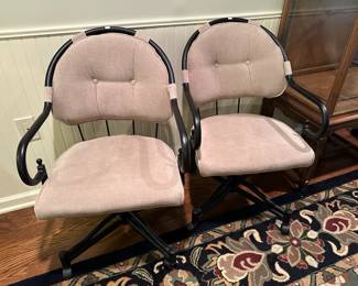 Metal and Upholstered Swivel Chairs