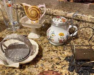 Napkin Holders, Lenox Shell Bowl