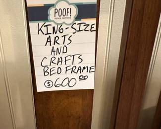 King Size Arts and Crafts Bed Frame,  Beautyrest Classic King-Sized Mattress
