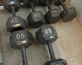 Pair of 30 lb Hex Barbells, Pair of 40 lb Hex Barbells
Pair of 50 lb Hex Barbells
