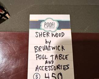 Sherwood by Brunswick Pool Table and Accessories