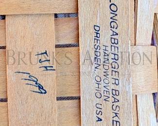 (2) LONGABERGER BASKET, HALLOWEEN HAND-WOVEN MADE IN DRESDEN, OHIO, USA (1) LONG BASKET W/ HANDLES AND PLASTIC L...
