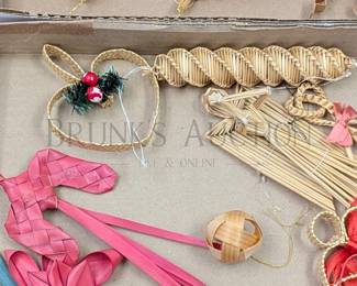 GROUP OF SWEDISH HYGEE STRAW ORNAMENTS APPROX = 45 SWEDISH - YOUGOSAVIAN - DANISH - HYGEE - STRAW - ORNAMENTS