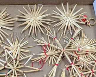 GROUP OF SWEDISH HYGEE STRAW ORNAMENTS APPROX = 45 SWEDISH - YOUGOSLAVIAN - DANISH - HYGEE - STRAW ORNAMENTS...