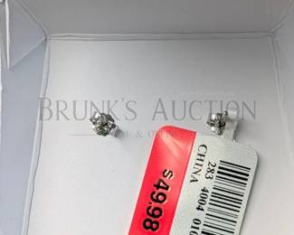 SAPPHIRE AND STERLING EARRINGS & NECKLACE (1) WHITE SAPPHIRE AND STERLING SILVER HEART PENDANT NECKLACE. 18" NECKLACE (...