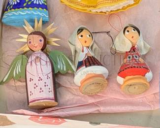 VINTAGE DANISH CHRISTMAS ORNAMENTS/ANGEL WALLACE SILVER SLEIGH BELL "1978" (SIMILAR SOLD ONLINE $40) 7 BAKED AND PAIN...