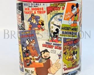 MICKEY MOUSE COLLAGE COOKIE JAR W/ ORIGINAL BOX - MADE BY ENESCO APPROX. 10" T